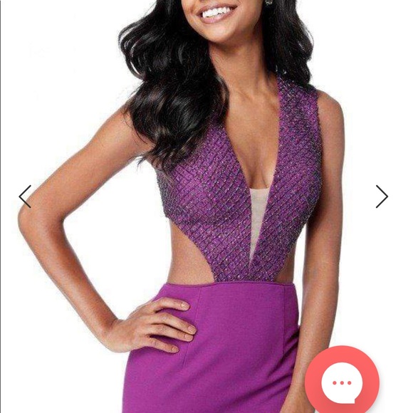 NWT Sherri Hill size 0 plum formal - Picture 3 of 4